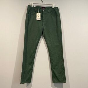 UNTUCKIt Soft Olive Green Straight Fit Denim Pants - Size 34 X 32